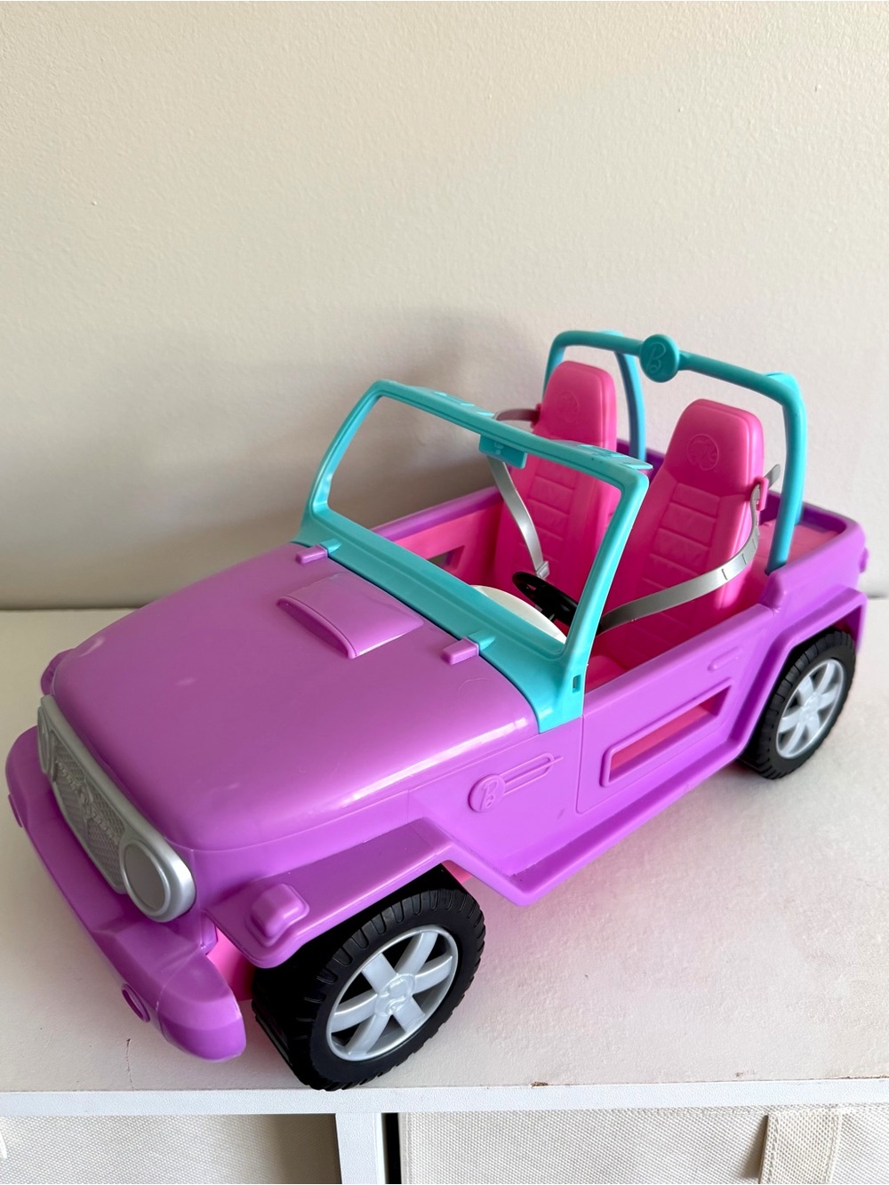 Barbie Car Off-Road Vehicle Purple Blue Pink Buckle Seats Open-Air Mattel 2013